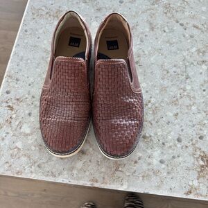 Brown Woven Leather Men's Loafers
